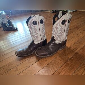 Justin Bent Rail Men's Western Boots Broqn Cognac and Desert Bone. Men's 10.5 EE